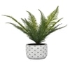 Diamon Patterned Pot With Artificial Plant