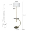 Jigger Metal Multiutility Shelf Floor Lamp With White Cotton Shade
