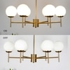 Compernico 6-Lights Brass Finish With Opal Glass Shades Chandelier Light