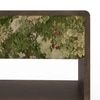 Eden Upholstered Solid wood Bedside Table in Berry Orchid Fabric Colour with Danish Walnut Finish