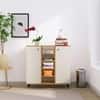 Hexa Engineered Wood Bookshelf Multipurpose Storage Rack in Giant Wood and Frosty White Colour