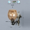 Devansh Metal Electric Wall Light in Antique gold Colour with Lavender Shade Count of 1 Light