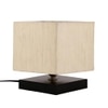 Boden Off White Fabric Shade Table Lamp with Black Iron Base