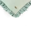 Ruffle Pistachio Green  And Olive Cotton Cushion Cover 16X16  Inches