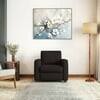 Apollo High Back 1 Seater  Fabric Sofa In Deep Brown Velvet Colour