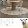 Handmade Round Wool Rug Modern Abstract Ivory Green 10 Feet Carpet