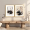 Kaaba Abstract Minimalist Islamic Set of 2 Framed Posters 45x60 cm