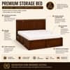 Nivaan Solid Wood Comfort Queen Bed Box Storage Provincial Teak Finish Mattress 60 x 78 Inches