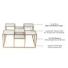 Valentino Glass Mirror Bunching Coffee Table In Dark Gold Finish