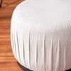 Luxe Collection Cream Fabric Pouf Ottoman