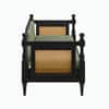 Rattan Solid wood Three Seater sofa in Black FinishSage Green