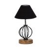 Saylor Black cotton Table lamp with Wood & Iron Base