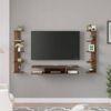 Estoye Engineering Wood Wall Mount TV Entertainment Unit Set Top Box Stand/TV Cabinet with Shelves for Books & Decor Display Unit Bed Living Room Upto 42 Inches (Brown Maple)