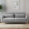 Monly Velvet 3 Seater Sofa Grey Color