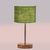 Devansh Green Jute  Table Lamp With  Natural  Wood Base  & Steel Pipe (7X17 Inches)-17