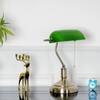 Lawyer Antique Brass Metal and Glass Study Table Lamp