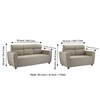 Dayton Pine Wood Contemporary 3+2 Seater Sofa (Caramel Brown Fabric)