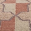 Jaipur Rugs Soft Geometric With Greek Key Border Wool 5x8 Feet Apricot And Sand Dhurrie Carpet
