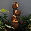 Orange and Brown Fiber Glass Natural Earthern Pot Water Fountain