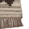 Jaipur Rugs Soft Tribal Wool 5x8 Feet Natural Grey And Cola Dhurrie Carpet