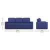 Rubbik 3 Seater Fold Out Sofa Cum Bed In Navy Blue Colour