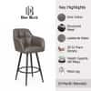 Doe Buck Luxury Faux Leather Counter Height Bar Stool in Grey Colour