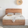 Yoho Solid Wood Queen Hydraulic Bed in Brown Colour