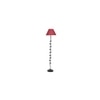 Cassia Maroon Natural Fiber Floor Lamp with Black Iron Base