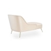 Henz Velvet Chaise Lounger in Cream Colour
