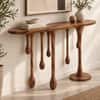 Lava Solid Sheesham Wood Console In Provincial Teak Finish