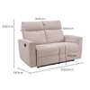 Canyon Two Seater Manual Fabric Recliner in Greige Beige Colour