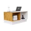 Hexa Engineered Wood Coffee Table With Storage And Open Rack In Frosty White And Giant Wood