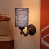 Devansh Metal Electric Wall Light in Antique Gold Colour with Blue Shade Count of 1 Light