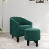 Daviana Boucle Fabric Lounge Chair in Green Colour
