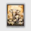 Green Grey Elephant Canvas Wall Prints Canvas Wall Prints Set of 1 Multicolor Matte