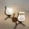 Devansh Metal Electric Wall Light in Gold Colour with Multi Shade Count of 2 Lights