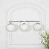 Hollis 3 Light Bathroom Wall Light With Opal Glass In Nickel Finish