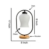 Devansh Milky Glass Wooden & Iron  Table Lamp -17 Inch Height  -Uyh