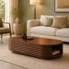 Rivona Sheesham Wood Capsule Coffee Table in Walnut Finish