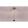 Piper Blue Natural Fiber Floor Lamp with Black Iron Base