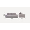 Calliro 3 Pull Out Sofa Cum Bed ith storage In Grey Colour