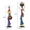 Desert Art Metal Handpainted Lady Figurine with Tealight Holder Set of 2