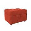 Doe Buck Tufted Storage Ottoman Bench in Orange Colour Fabric
