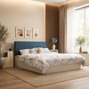 Niyama Engineered Wood Queen  Size Bed With Hydraulic Storage (Melamine Finish, White Colour)