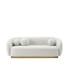 Elegantensemble Wood 3 Seater With Upholstery Non Storage Sofa In White Colour