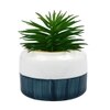 Pristine And Awe-Struck Indoor Faux Plant With Dual Shade Ceramic Pot