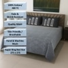 Multicolor Blue Shade Abstract 400 Tc Cotton Flat Super King Size Bedsheet With 2 Pilllow Covers