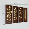 W-Oliver Abstract Metal Wall Decor in Gold Set of 4
