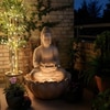 Beige Fiber Vespera Glass Lotus Buddha Indoor Water Fountain