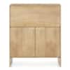 Cabo Solid Wood 2 Door Bar Cabinet In White Oak Finish